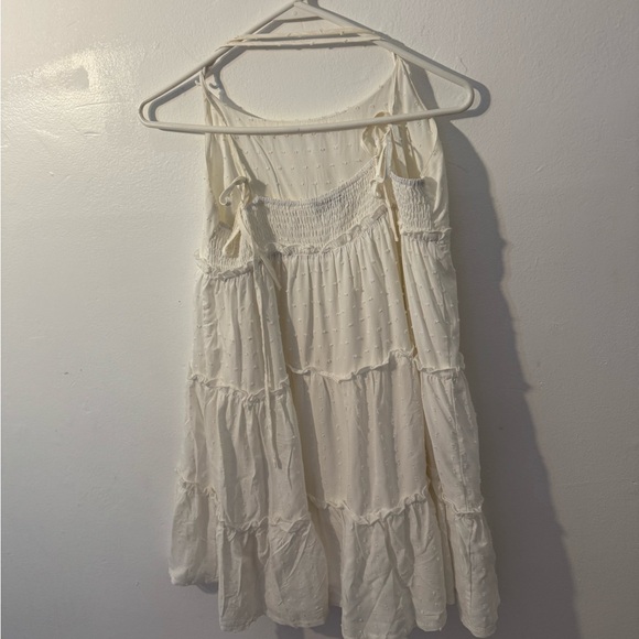 SHEIN White Ruffle Babydoll Dress - Size M - Adjustable Tie straps - Picture 4 of 6